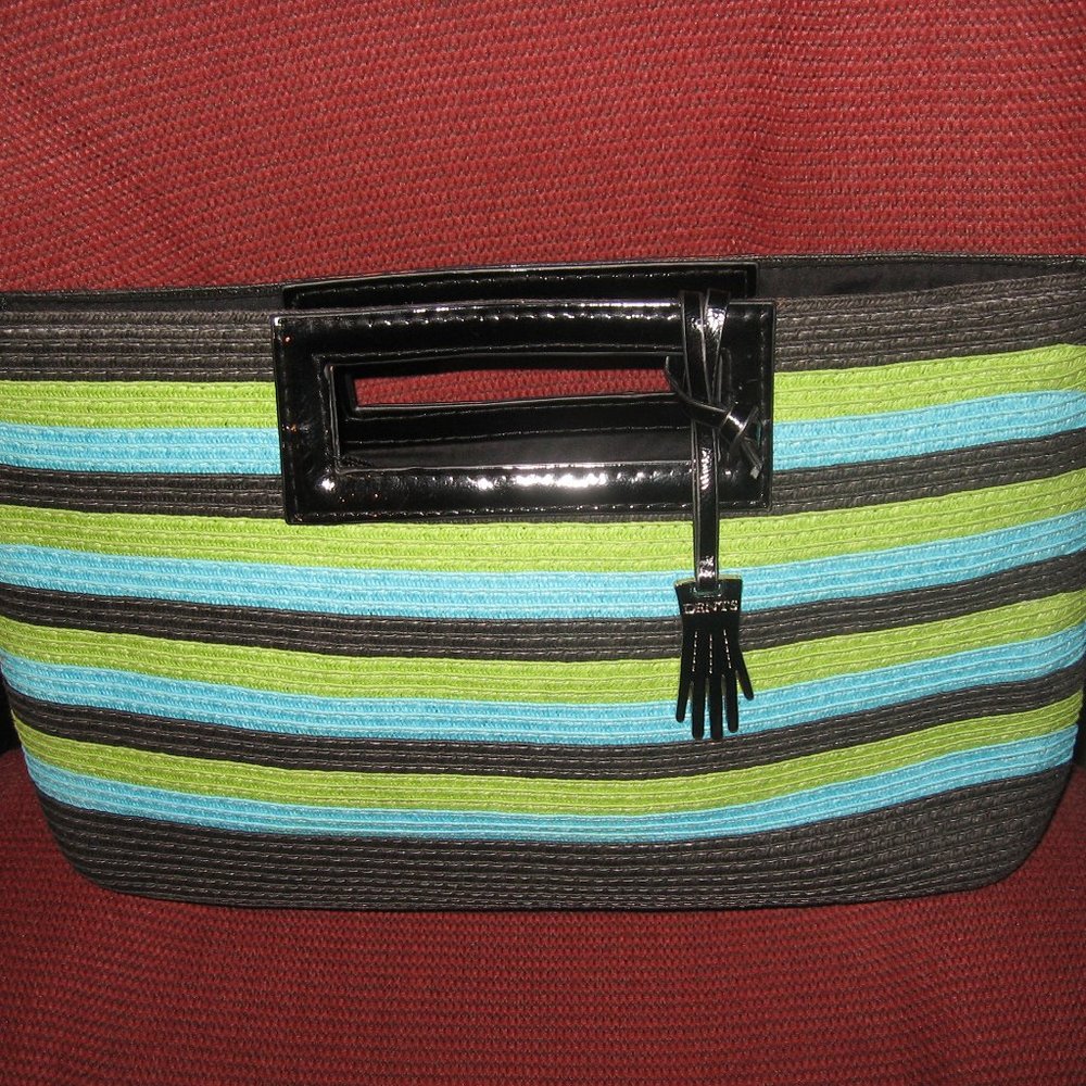❤️Vintage DENTS Since 1777 Raffia BOHO Shopper Bag Handbag Clutch +Hand Hangtag